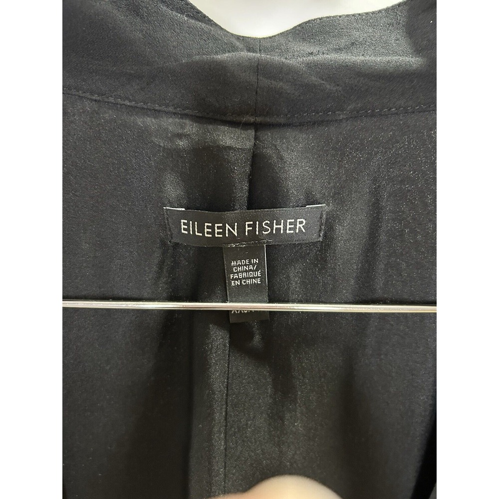 Eileen‎ Fisher 100% Silk Black Open Slit Cardigan Size XXS - Picture 10 of 10